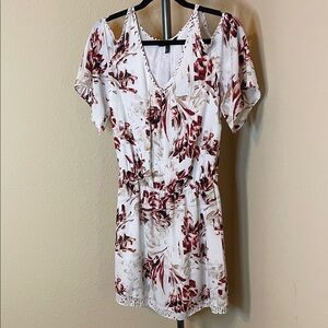 White House Black Market Floral Dress - Red and White